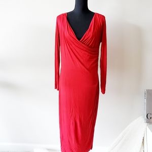 VENUS feaux knit wrap dress